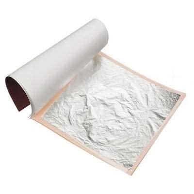 Organic Orchard Organic Orchard Chandi Vark/Silver Leaf Jumbo Sized Sheet/German Finest Silver Leaves for Sweets/Face Pack/Chandi ka Warq Glitters (100 Leaves)