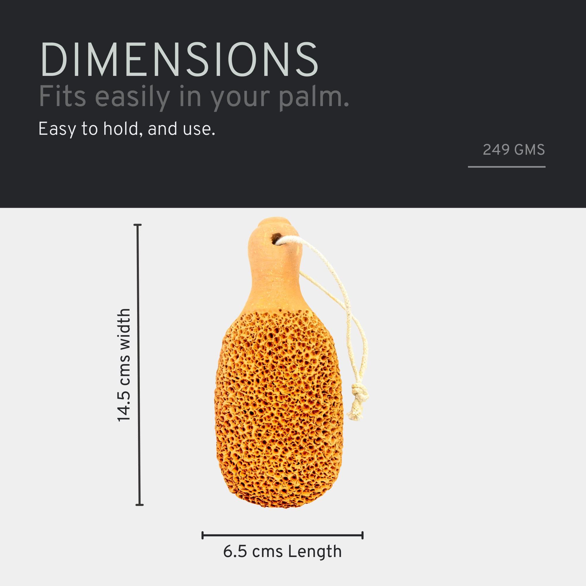 Avbodhan Avbodhan - Terracotta Foot Scrubber | Natural Pumice Stone | Dead Skin/Callus Remover | Standard - Bat Design