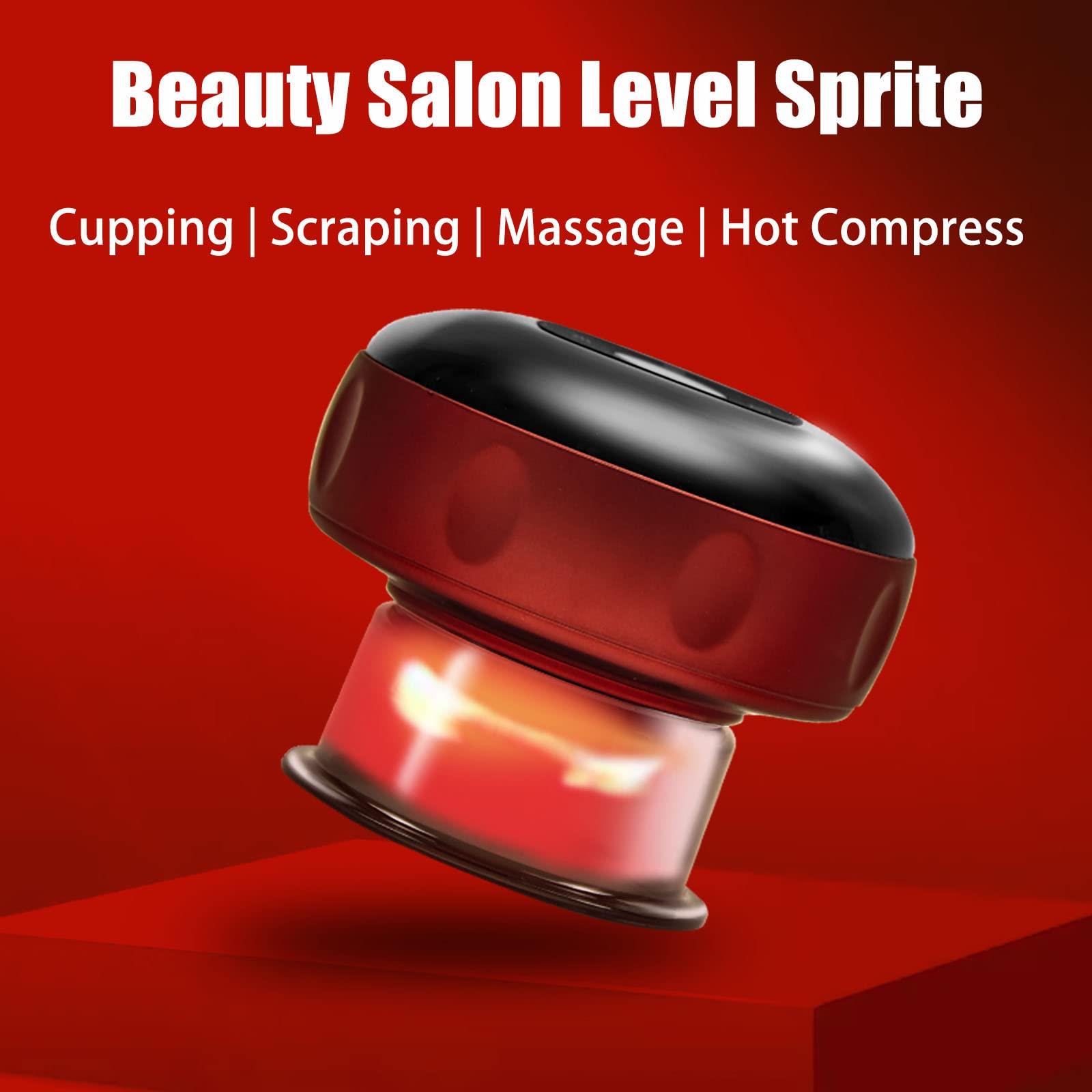 JinDoWin Jindowin Electric Cupping Therapy Massager Device Tool Scraping Hot Compress Suck Function For Arms Back Waist Legs Gua Sha All Body Relaxing,Electric Pressure Vacuum Cupping Machine Set (2 Pcs)