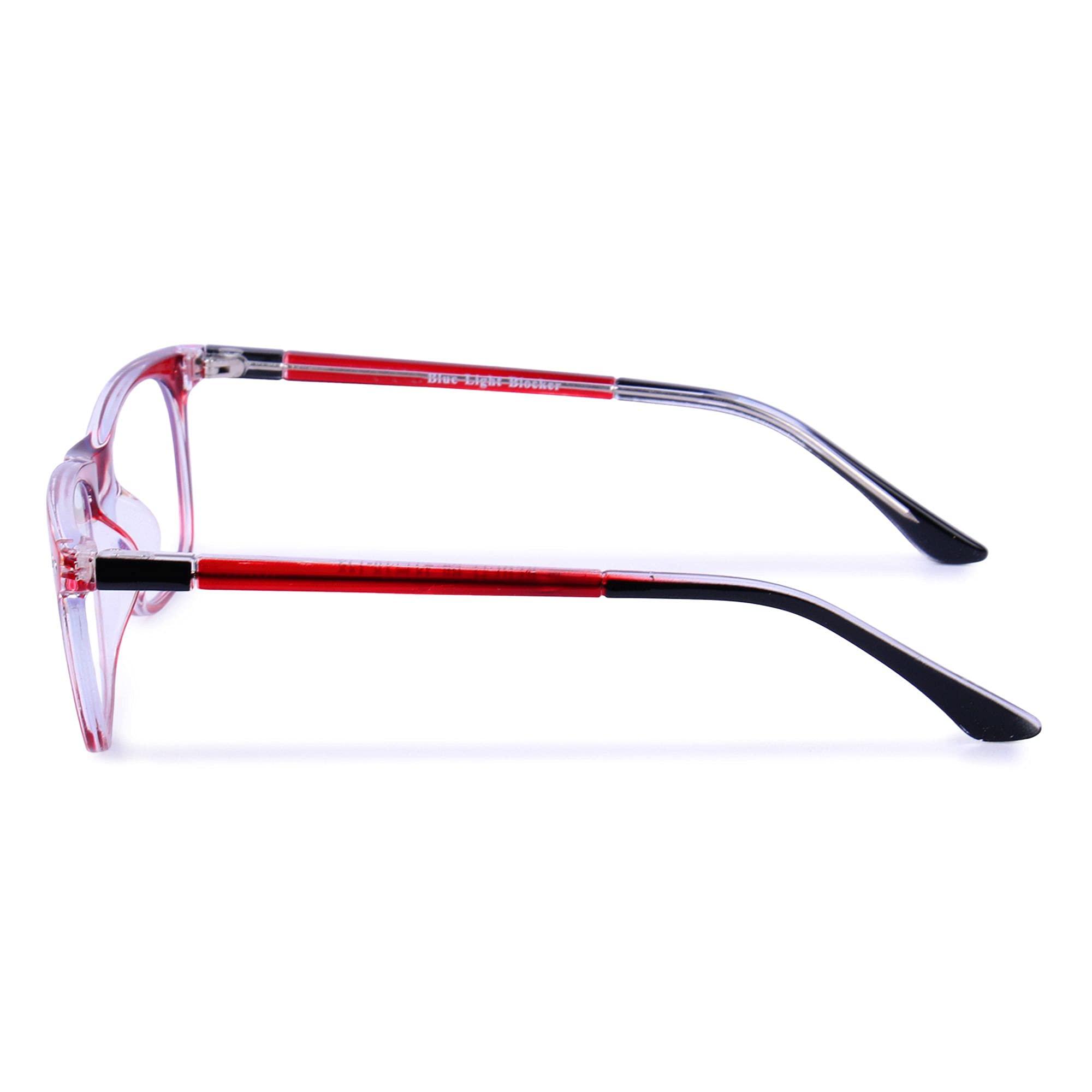 Eyevy Eyevy® BlueX KIDS | Zero Power Blue Light Filter & Anti glare Computer Eyeglasses | UV Protected Spectacles | Transparent Frame Reading Glasses For Age 5 to 10 | Red