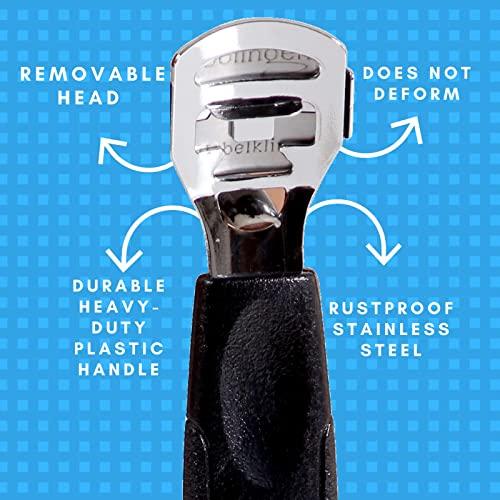 Triton TRITON Stainless Steel Foot Callus Shaver for Pedicure, Dead Skin Remover, Corn Cutter for Removing Solid n Cracked Skin, Heel Razor with Handle_Black