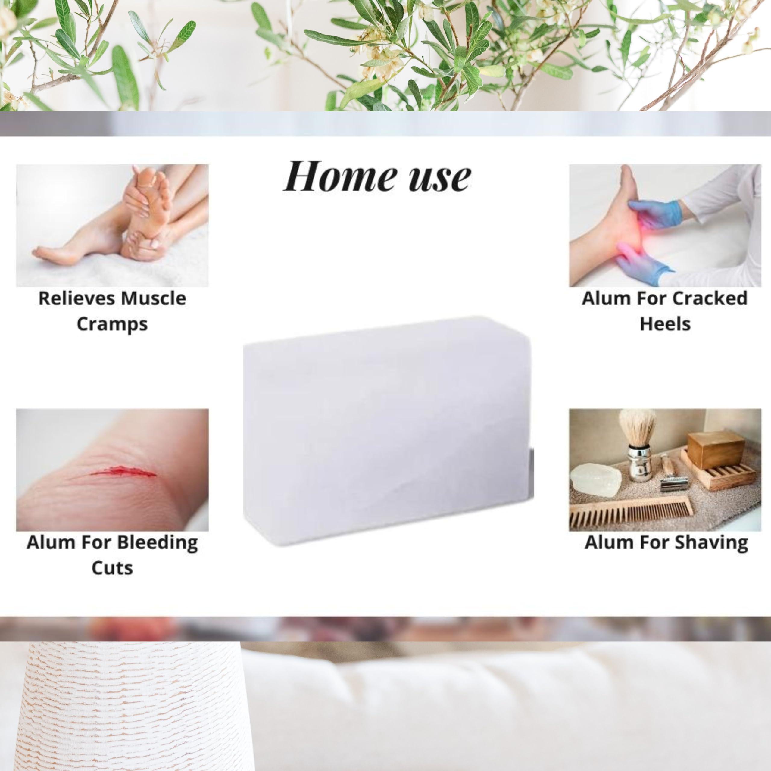 BVNM BVNM Natural Alum Whole Phitkari Piece (100 g x 2 Blocks) Primium Quality Alum for use after shaving Pack of 1