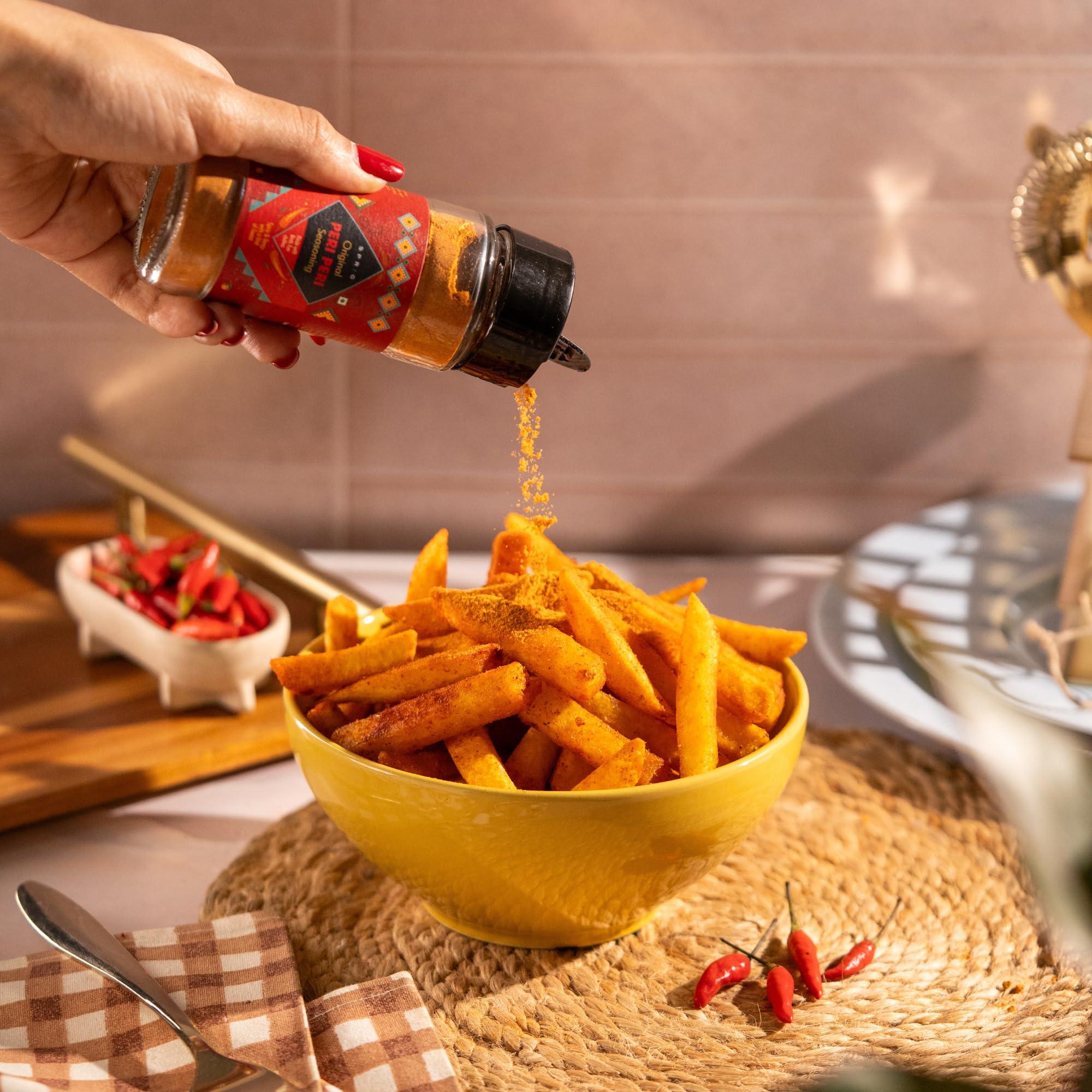 S P R I G Sprig Peri Peri Seasoning | Made with authentic Bird\'s Eye Chili, Herbs, Lime & Garlic | Fiery & Zesty| Piri Piri for French Fries, Popcorn, Chicken, | 65g