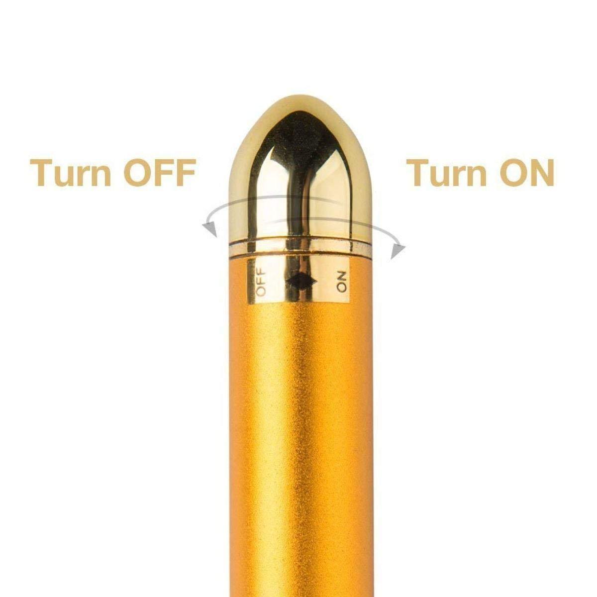 Dealsure Dealsure 24k Gold Energy Beauty Bar Electric Vibration Facial Massage Roller Waterproof Face Skin Care T-Shaped Anti Wrinkle Massager for Forehead Cheek Neck Clavicle Arm (Gold Colour)