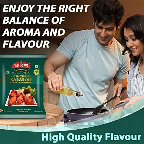 NIKS NIKS Chicken Kabab/65 Masala Powder | Pure Spices N Masalas | 500 Grams | Natural Ingredients | No Added Colour, Flavours & Preservatives