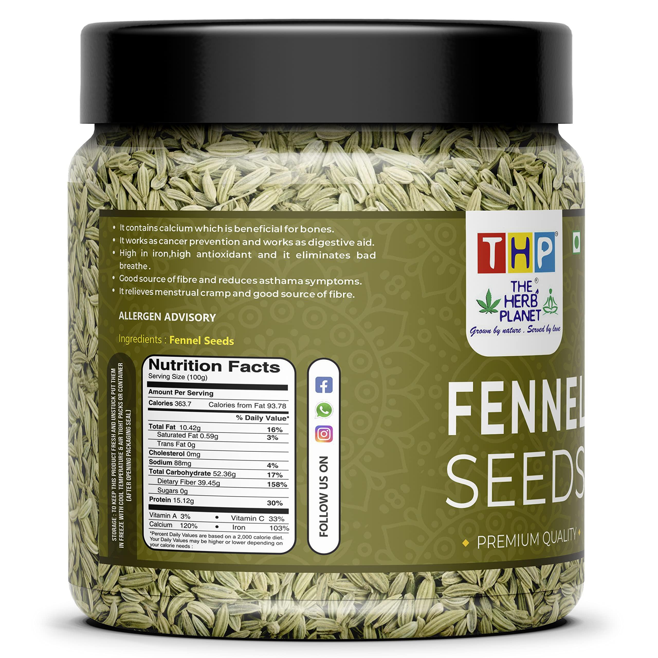 THE HERB PLANET THE HERB PLANET Natural Fennel Seeds Saunf 800 gms | Variyali | Sounf Green Thin Aniseeds| Jar Pack