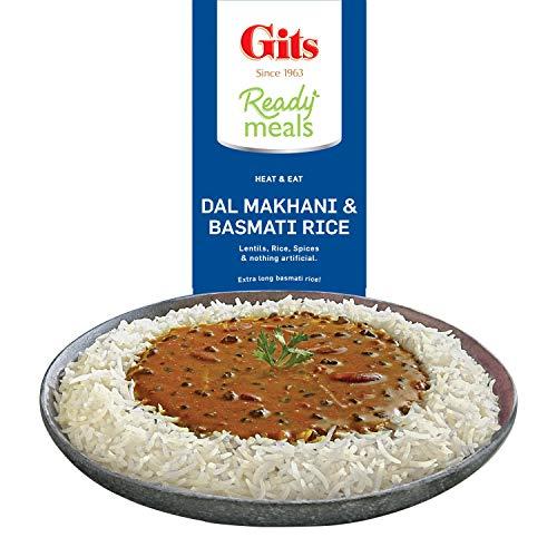Gits Gits Ready to Eat Basmati Rice + Dal Makhani Combo Indian Meal, Pure Veg Heat and Eat, 1125g (Pack of 3 X 375g Each)