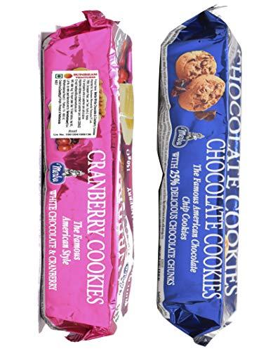 Merba Merba Chocolate Chip Cookies (25% chocolate) 150g & Merba White Chocolate & Cranberry Cookies 150g (Pack of 2)