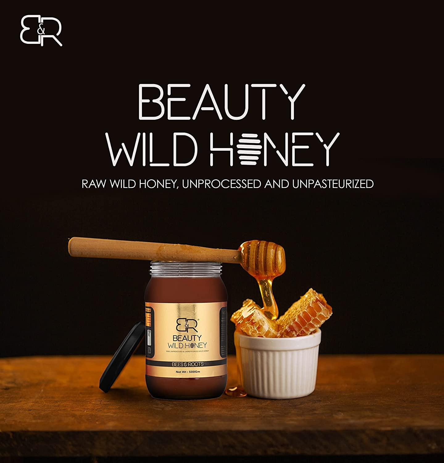 BEES N ROOTS BEES N ROOTS BEAUTY WILD HONEY BY SAHIL KHAN | UNPROCESSED AND UNPASTEURIZED NATURAL HONEY | FROM THE WILD FOREST OF INDIA