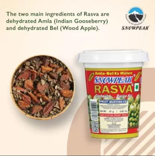 Snowpeak Snowpeak Rasva Fruit Mukhwaas| After Meal Indian Digestive Treat| Amla & Bel(Wood Apple) Mixture| Indian Origin Vegan and Gluten Free – Combo (Pack of 3 x 25g)