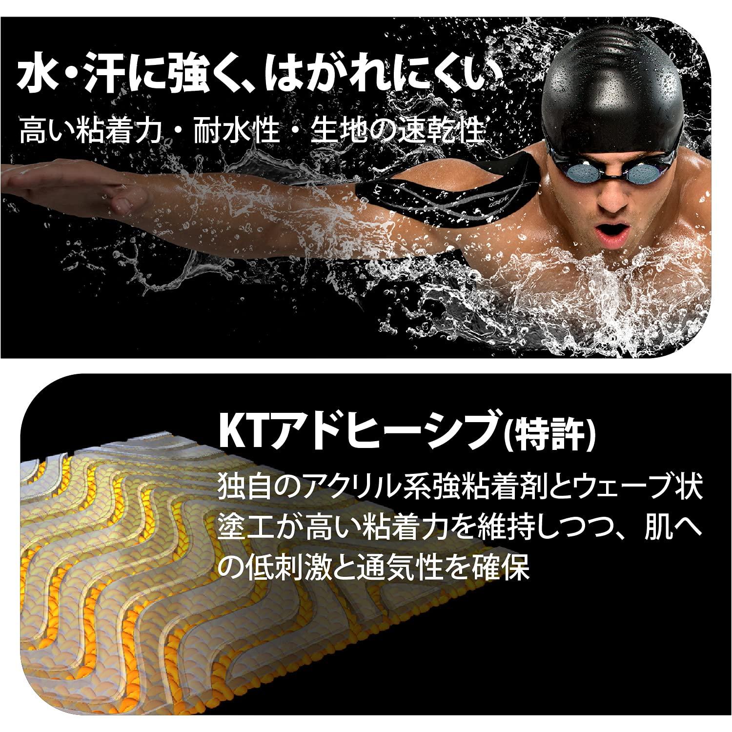 KT TAPE KT TAPE PRO WIDE Kinesiology Sports Tape, 10 Precut 10 Inch Strips, Double Width for Lower Back or Large Muscle Groups, 100% Synthetic, Water Resistant, Breathable