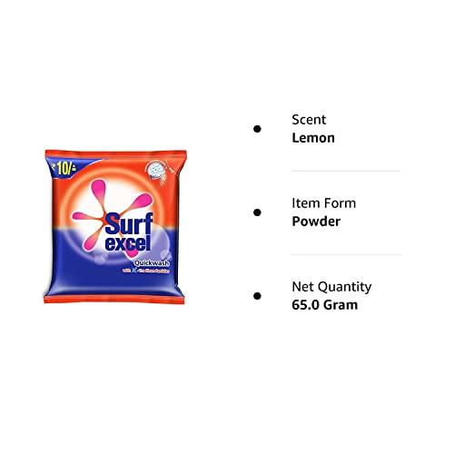 Surf Surf Excel Quick Wash Powder Sachets - 65 g