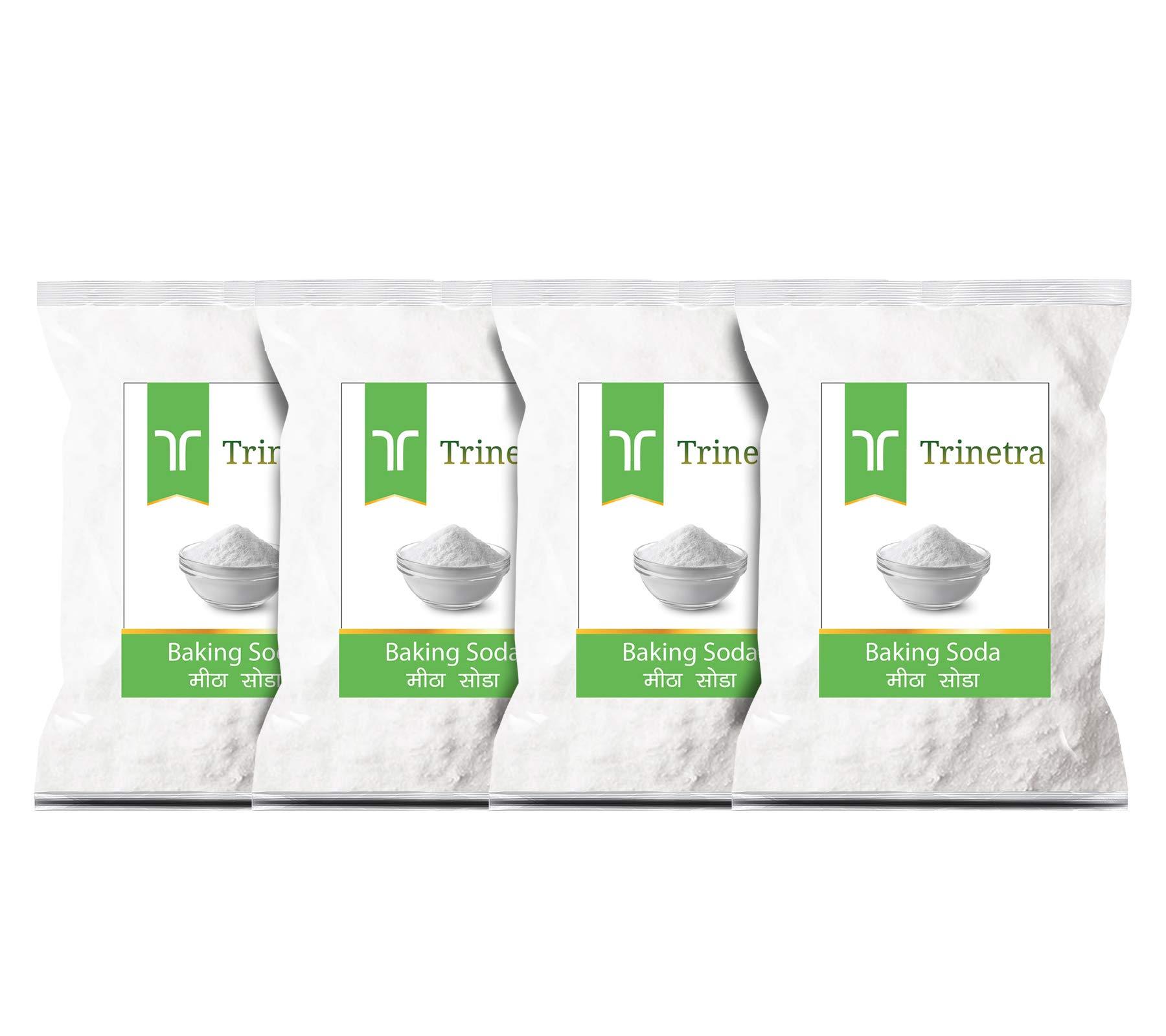 Trinetra Trinetra Baking Soda (Meetha Soda)| 1Kg Each (Pack of 4) |COMBO OFFER| Multipurpose for Cooking, Baking & Cleaning|