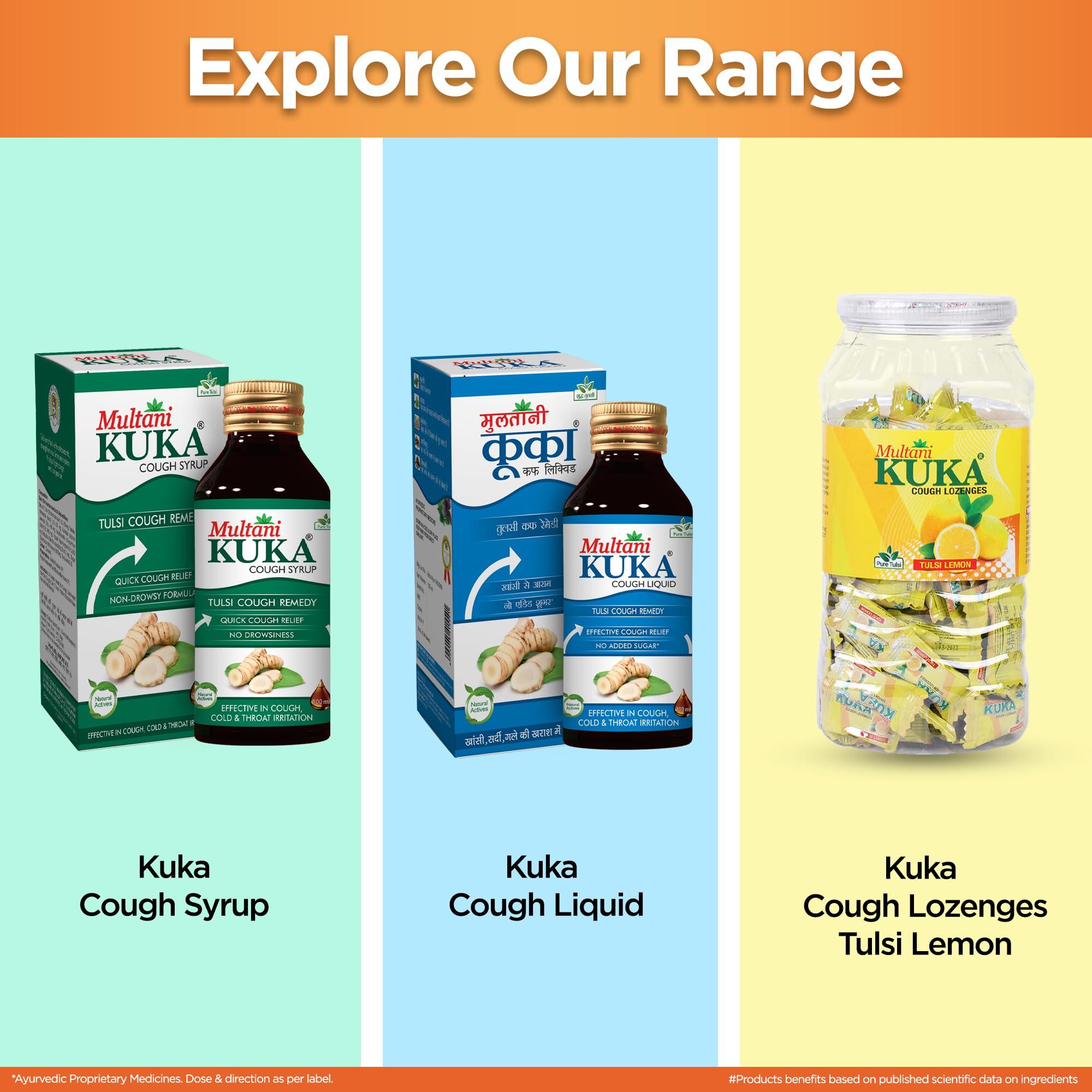 Multani Multani Kuka Honey Cough Syrup | Get Ayurvedic Relief from Throat Issue, Chest Congestion, All Types Of cough & Cold | Goodness Of Tulsi, Pippali, Satpudina & Other Herbs | 100 Ml