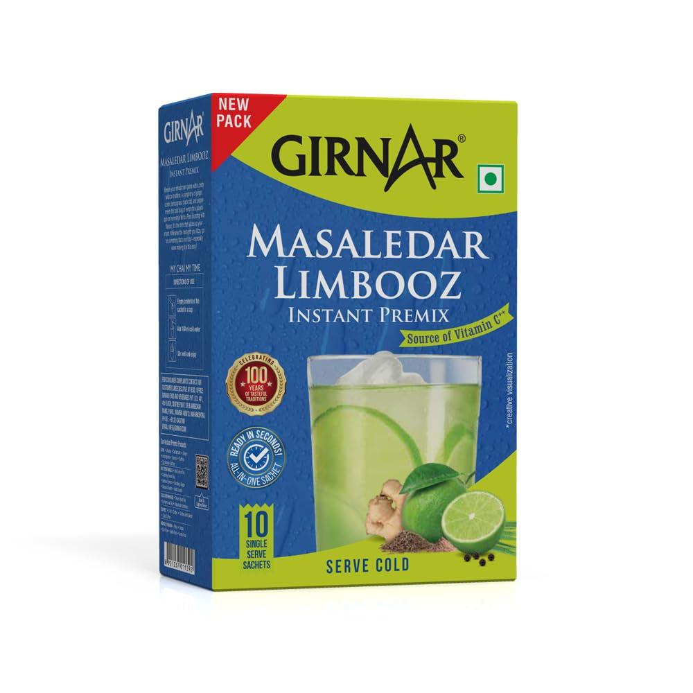 Girnar Girnar Masaledar Limbooz, Lemongrass, Cumin, Ginger, Instant (10 Sachets)