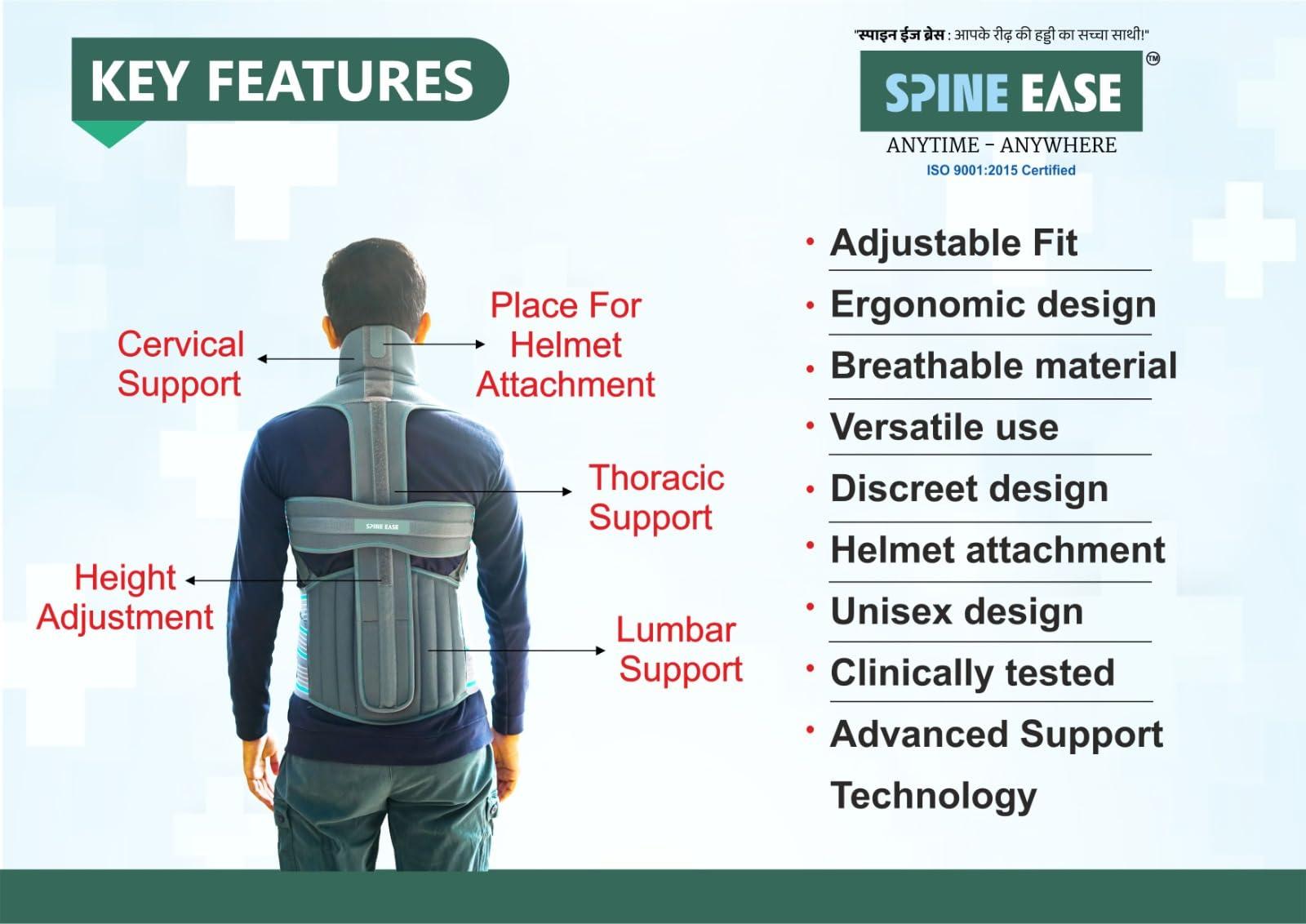 SPINE EASE SPINE EASE BRACE FOR FULL BACK LUMBAR AND CERVICAL SUPPORT (S)
