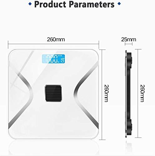Sisliya Sisliya Body Fat Solar Scale Bluetooth, Digital Body Weight Bathroom Scales Weighing Scale with Smart BMI Scale, Body Composition Monitors with Smartphone App Baby Weight Machine For Hospital