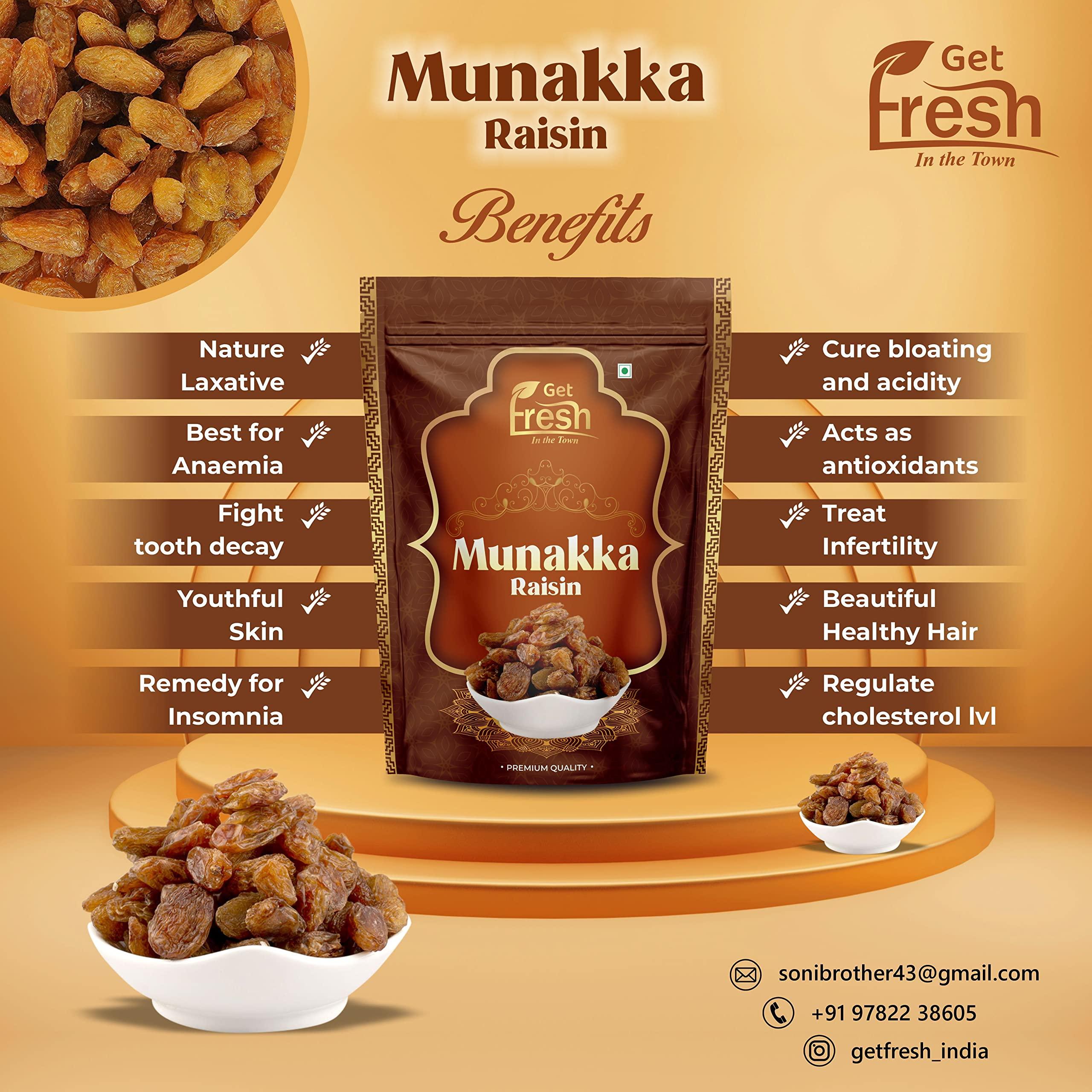GET FRESH GET FRESH Afghan Imported King Size Afghani Large Munakka Kishmish Raisins (Pack of 500 gram)