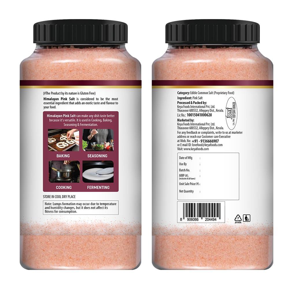 KEYA Keya Himalayan Pink Salt 1.5kg | Mineral rich Salt for Healthy Cooking | Sendha Namak for Healthy Life | Mineral Rich Salt | Low Sodium | Packed with 84 Minerals