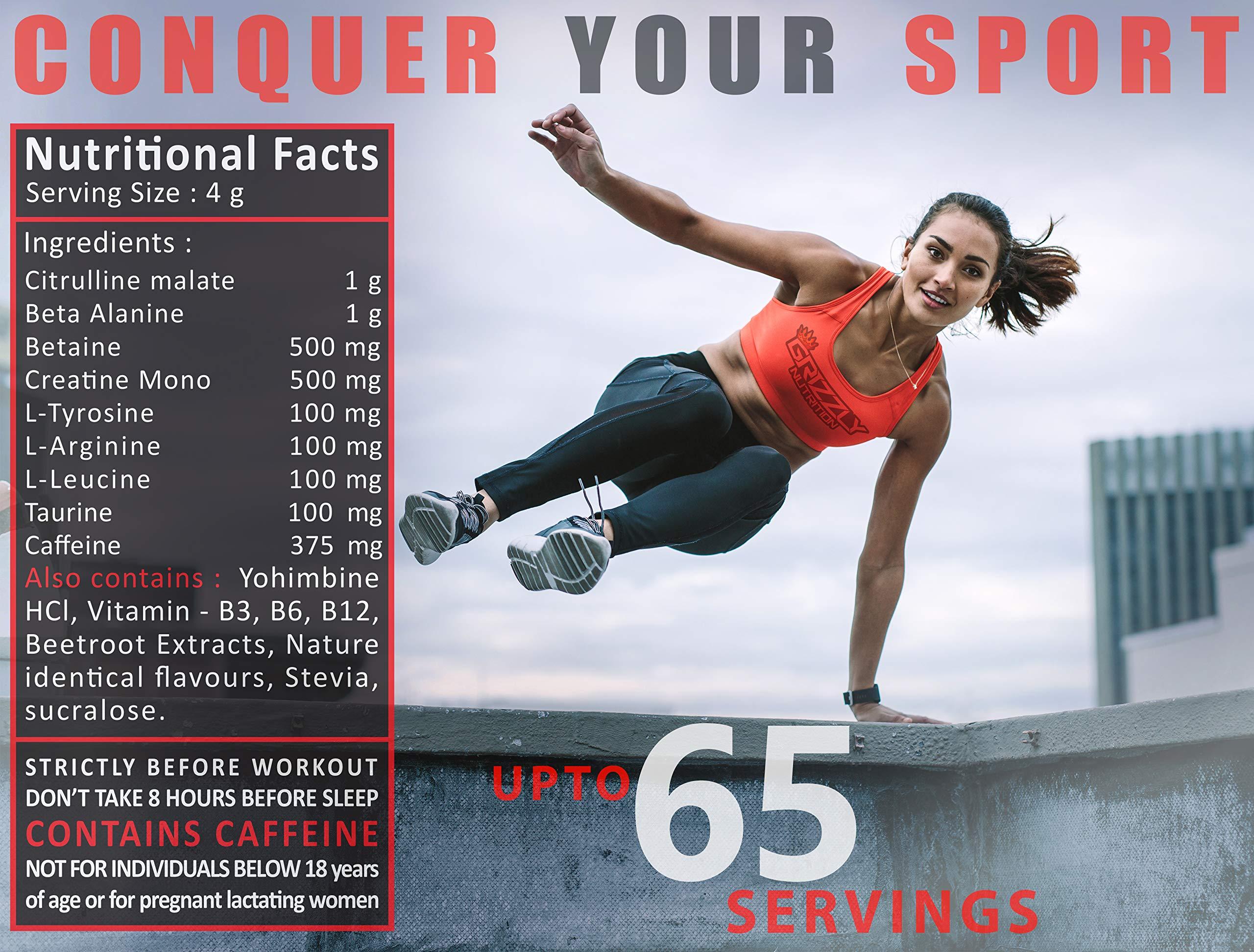 Grizzly Nutrition Grizzly Nutrition , True Cellurage, Pre Workout, Upto 65 Servings, Citrulline, Beta Alanine, Caffeine +13 Performance Boosters,160 Grams (Mexican Pineapple), Powder