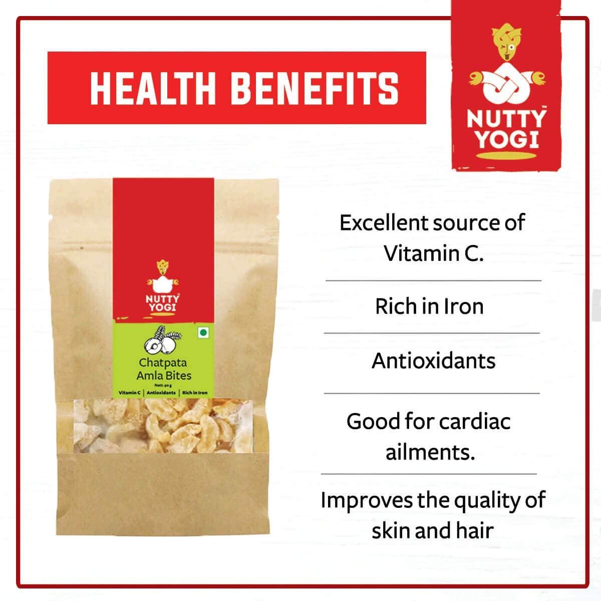 NUTTY YOGI Nutty Yogi Chatpata Amla | Rich in Vitamin C | Indian Goosberries | Rich in Iron 90gm (Pack of 3) | Mouth Freshener, Digestive,After-Meal,Mukhwas