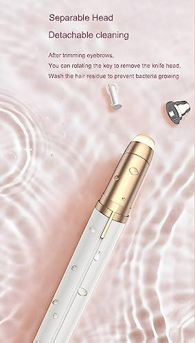 TLISMI TLISMI New Flawless Eyebrow Trimmer for Women - USB Rechargeable Portable Electric Face Epilator with Built-in LED Light Painless Eyebrow Shaver for Eyebrows, Chin, Neck, Upper Lips & Face (White)