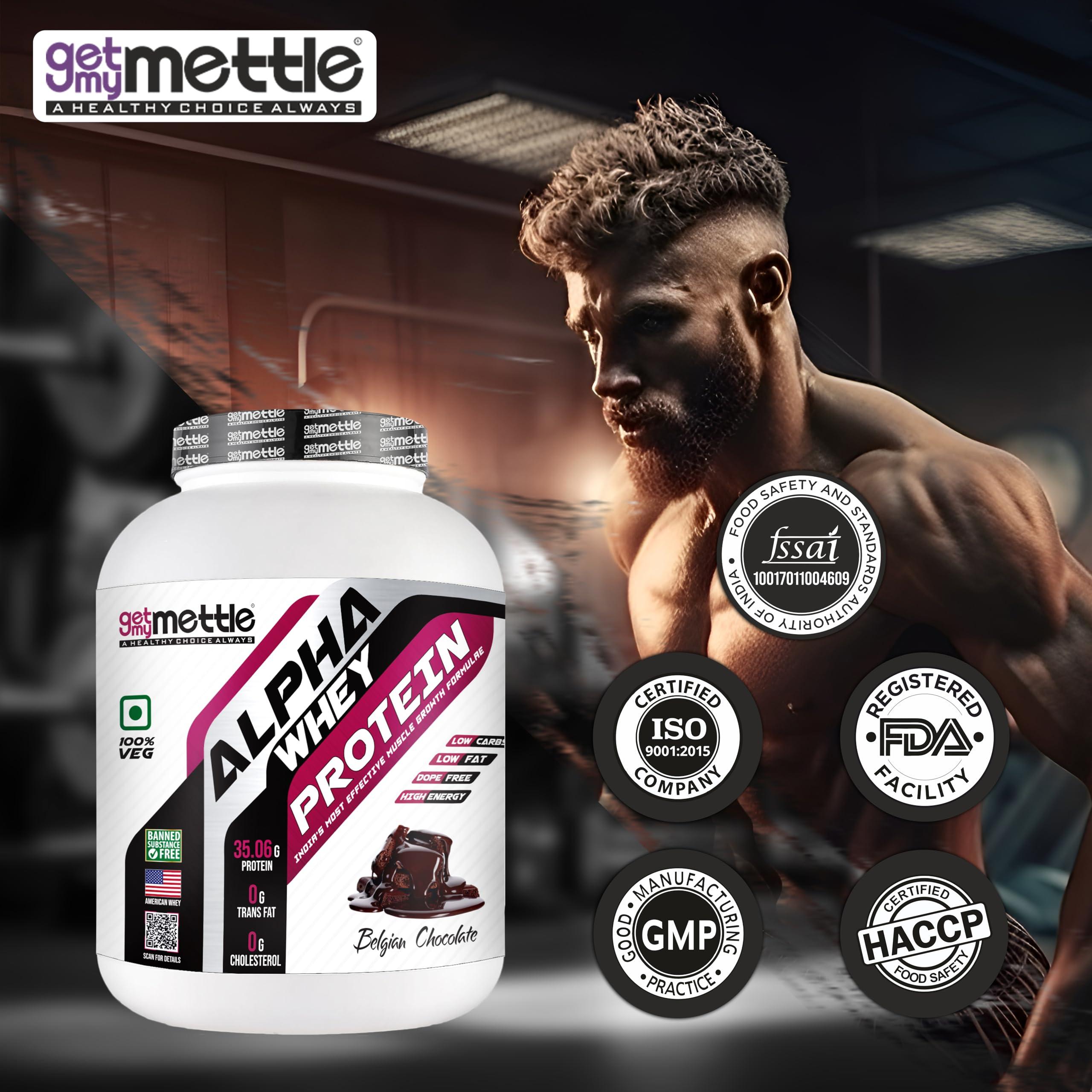 swasthum Getmymettle| Alpha Whey Protein|35.06g Protein| Pack Of 2 |Whey Protein |Belgian Chocolate, 907G