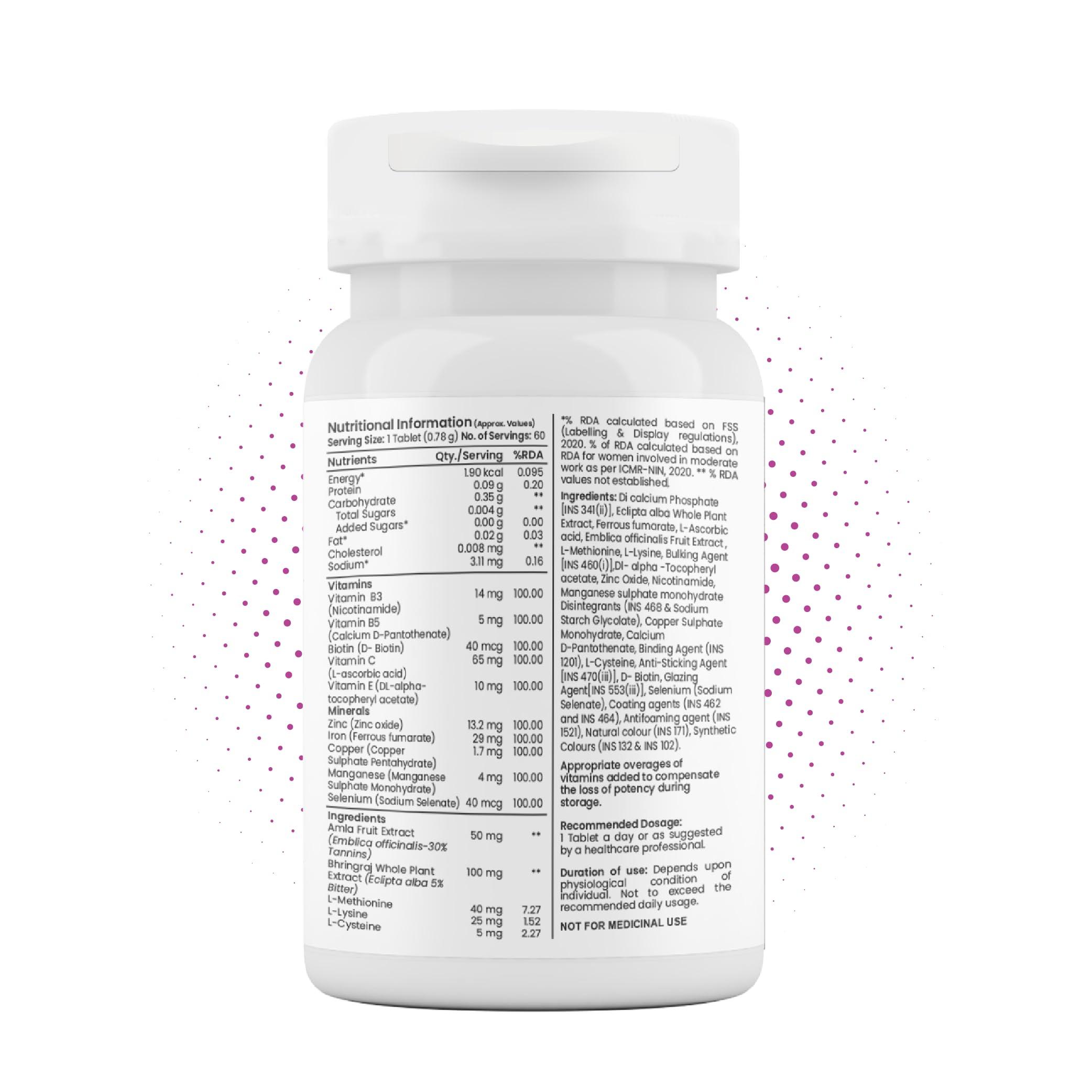 TATA 1MG Tata 1mg Biotin + Advanced Tablet,Supports Strong Hair, Skin And Nails (Pack Of 1, 60 Tablets)