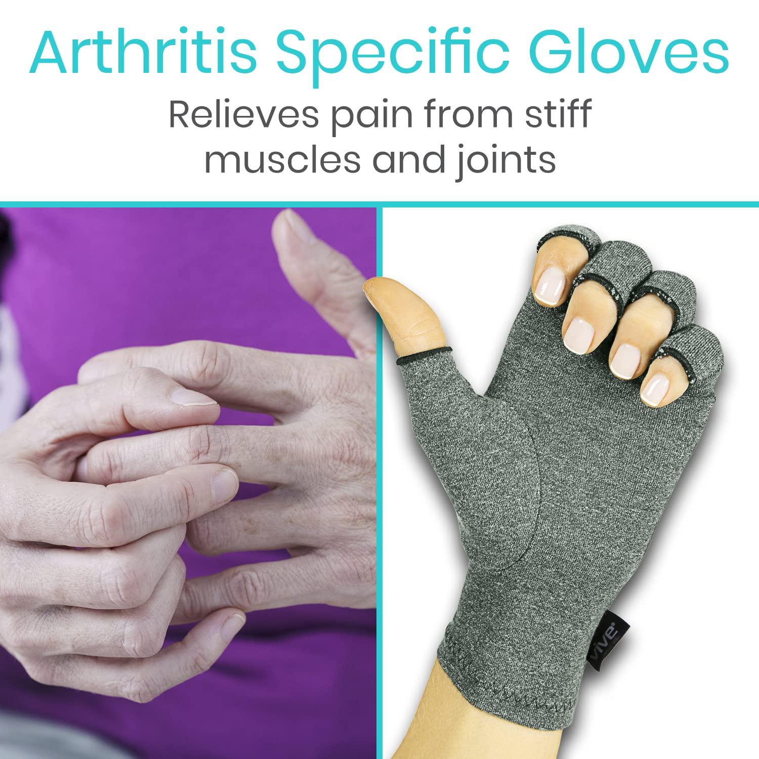 VIVE Arthritis Gloves by Vive - Compression Gloves Provide Relief from Arthritis in Hands - Aids Finger Joint Pain - Ideal Hand Gloves for Arthritis - One Pair