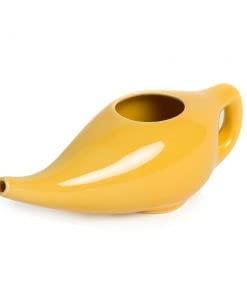 WITSOUL Jal Neti Pot for Sinus Congestion and Nasal Cleansing Nasal Cleansing Non-Corrosive Unbreakable Hygienic Smooth Nose Tip Snugly Fits Any Nostril with Cleaning Brush (ORANGE+WHITE+GREEN)