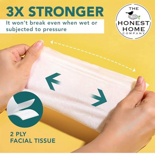THE HONEST HOME COMPANY The Honest Home Company | 2 Ply Soft Facial Tissues Box | 200 Pulls/Box - Pack Of 3 | Hard Box Easy Pull | 600 Pulls (200x3)
