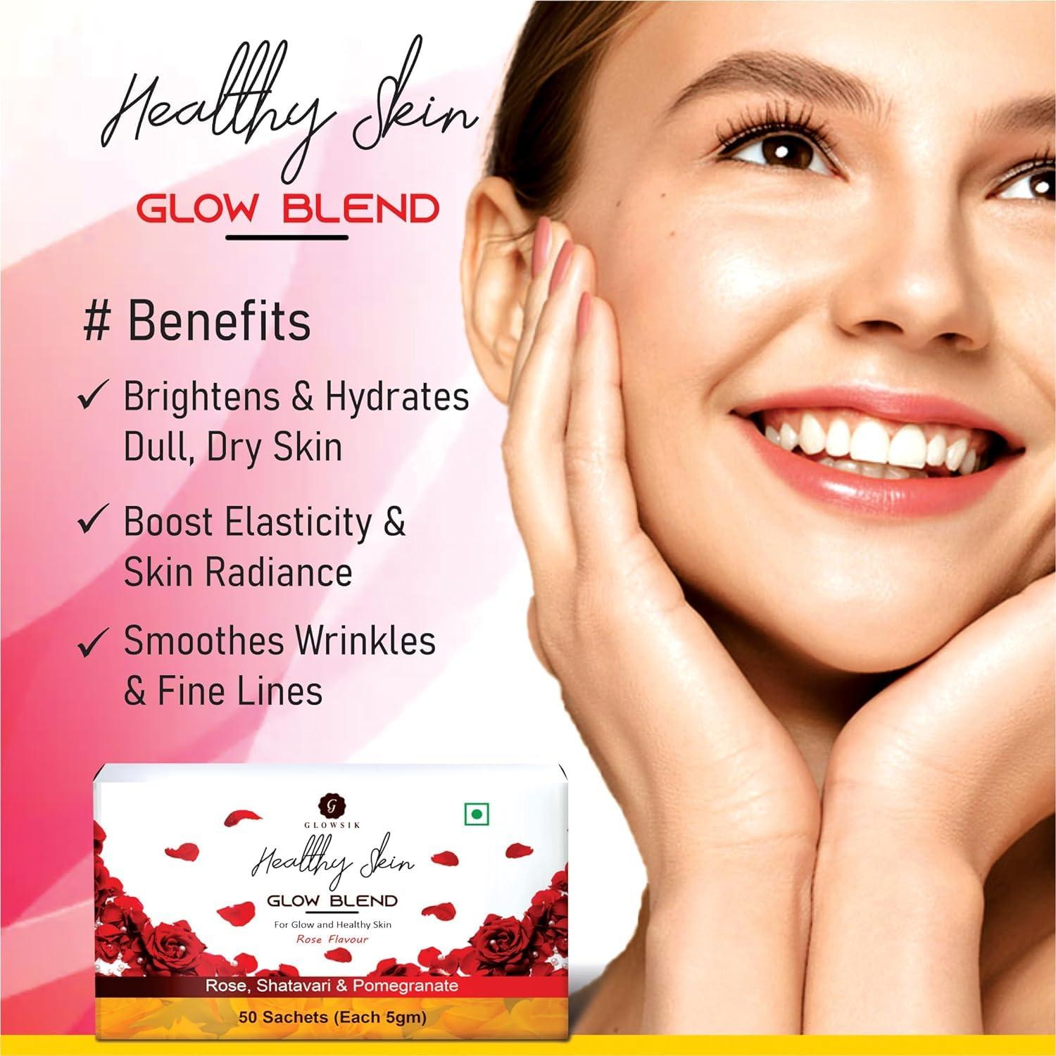 G-GLOWSIK Glowsik Healthy Skin Glow Blend, Ayurvedic Beauty Supplement for Healthy, Glowing Skin - 30 Sachets
