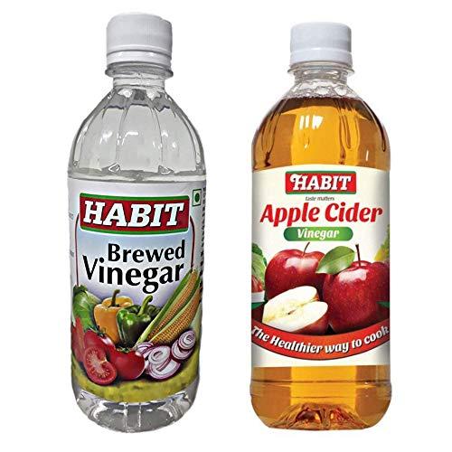 Habit Habit Combo Pack of 1 Brewed Vinegar 500ml and 1 Apple Cider Vinegar 473ml (2 Packs Combo)