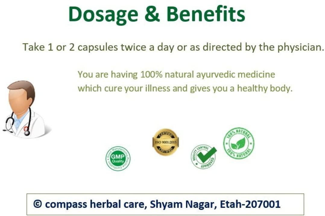 Compass Herbal Compass Herbal Gaso - G Ayurvedic Fast Result No Side Effect Medicine, Get Rid Gas Pains Indigestion and Bloating (60 Capsule)