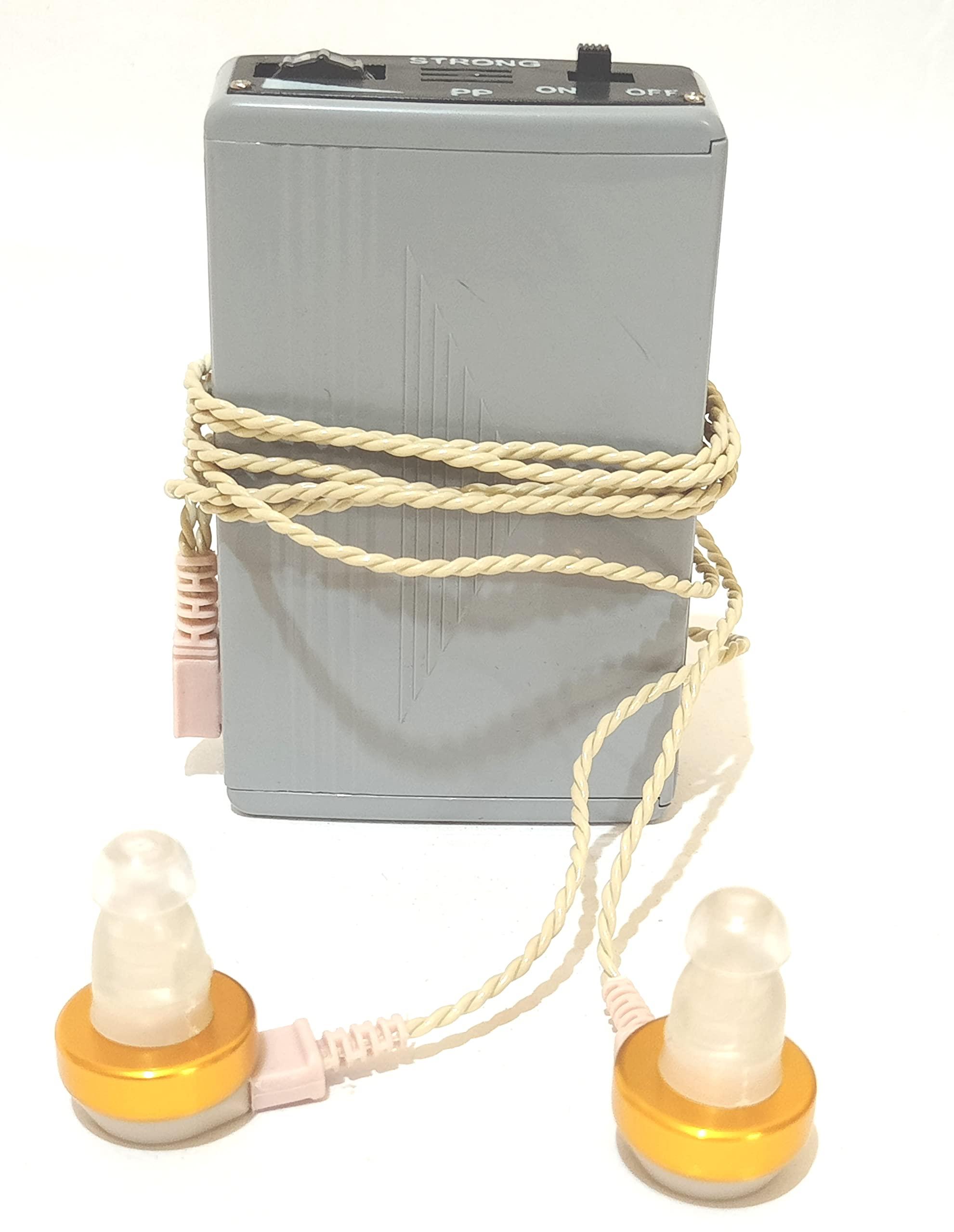 Power Sound,Germany Power Tone for Both Ear with V Cord mini Hearing Aid Power Pocket Super Model with Volume Setup multi Channel kanki machine for Profound hearing loss People