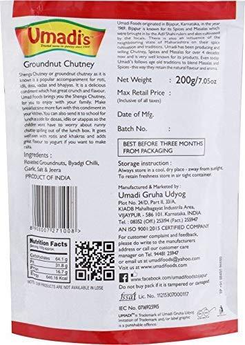 Bhavani Foods Bhavani Foods Bijapur Famous Umadi's (Hand Pounded) Groundnut Chutney Powder (Shenga Chutney) (Pack of 8) 200 GMS Each