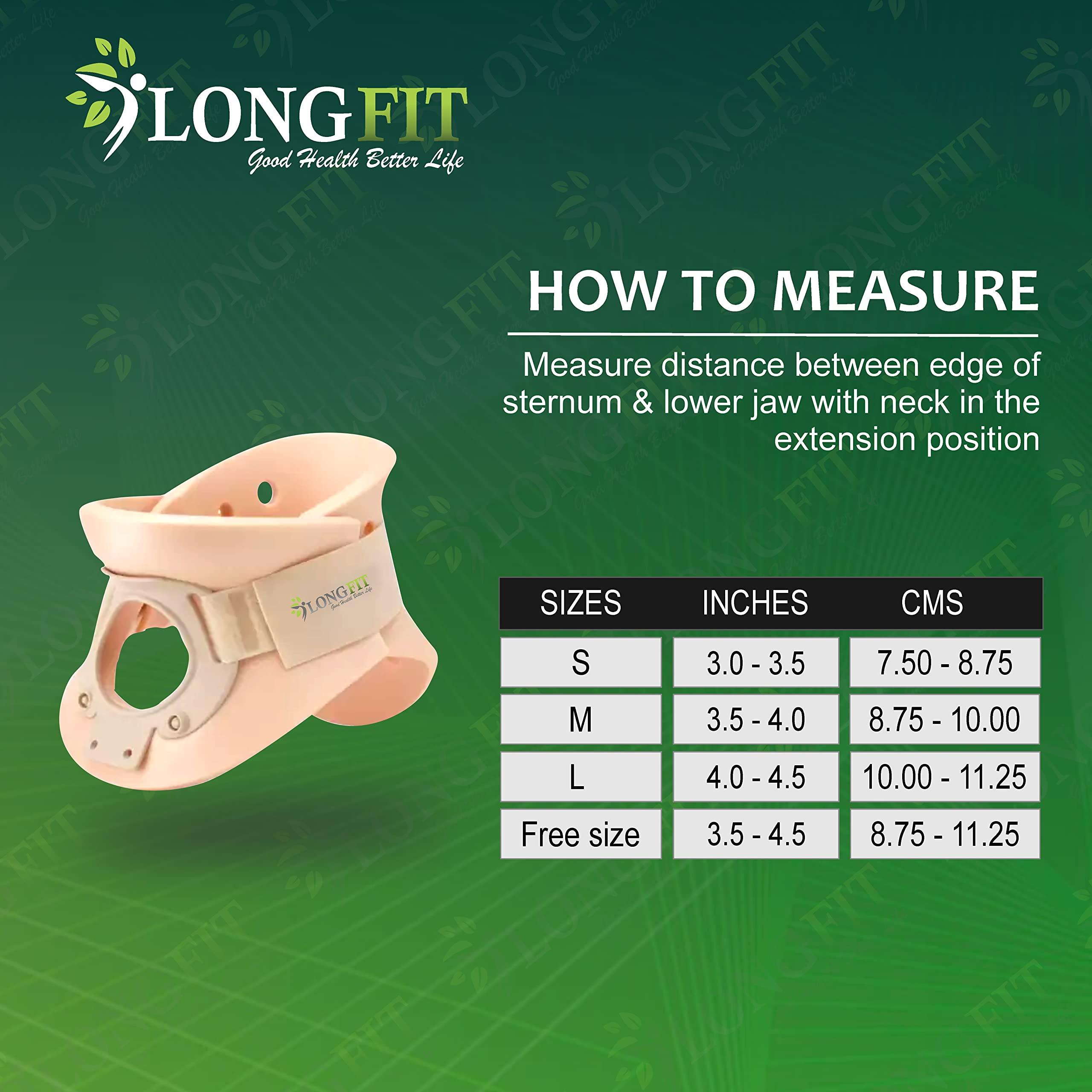Longfit Longfit Philadelphia Collar Small Cervical Neck Brace Orthosis With Support Philadelphia Collar For Neck Pain Men Women Spondylitis Chin Support For Men & Women (L)