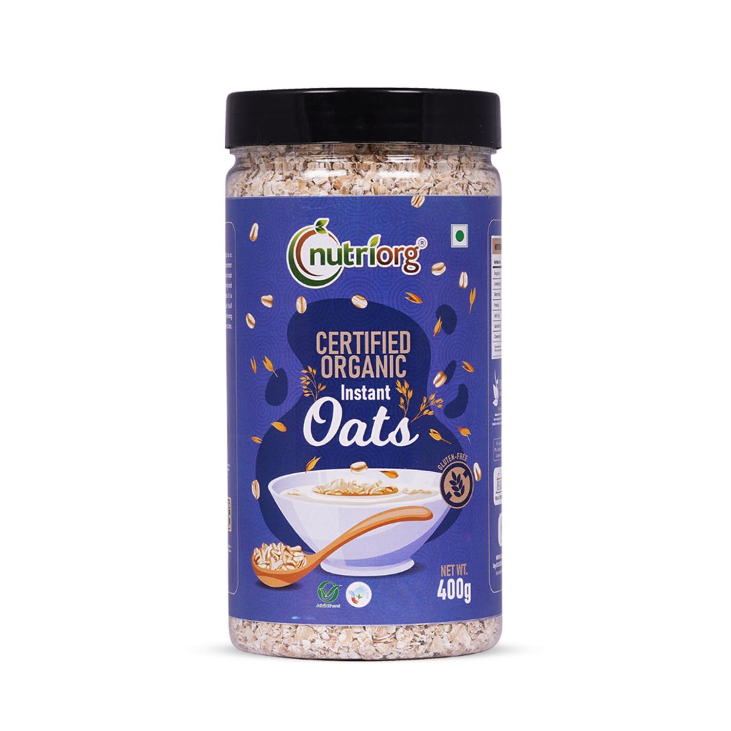 nutriorg Nutriorg Organic Instant Oats 800g (Pack of 2 x 400 gm)