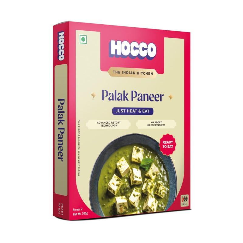 HOCCO HOCCO Ready to Eat Paneer Sabji | Ready to Cook | No Added Perservatives | Serves 2 People -300 gm (Palak paneer)
