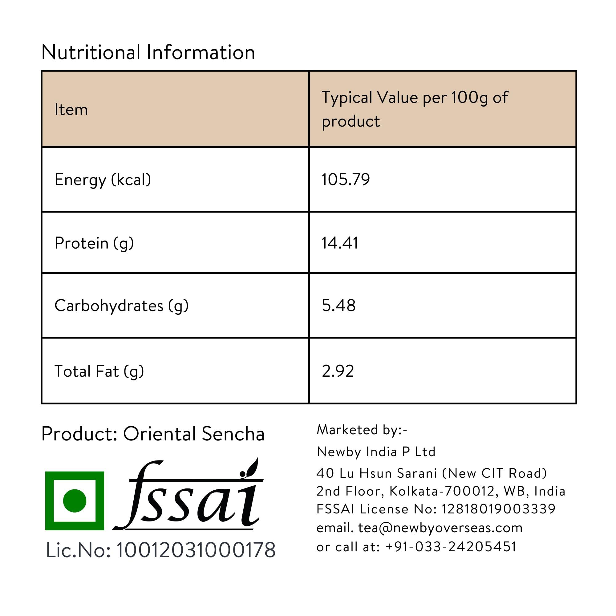 Newby Newby Oriental Sencha Green Tea | 25 Herbal Tea Bags With Carrot, Chamomile Flowers, Marigold Flowers, Natural Mango & Papaya Flavour | 50 gm