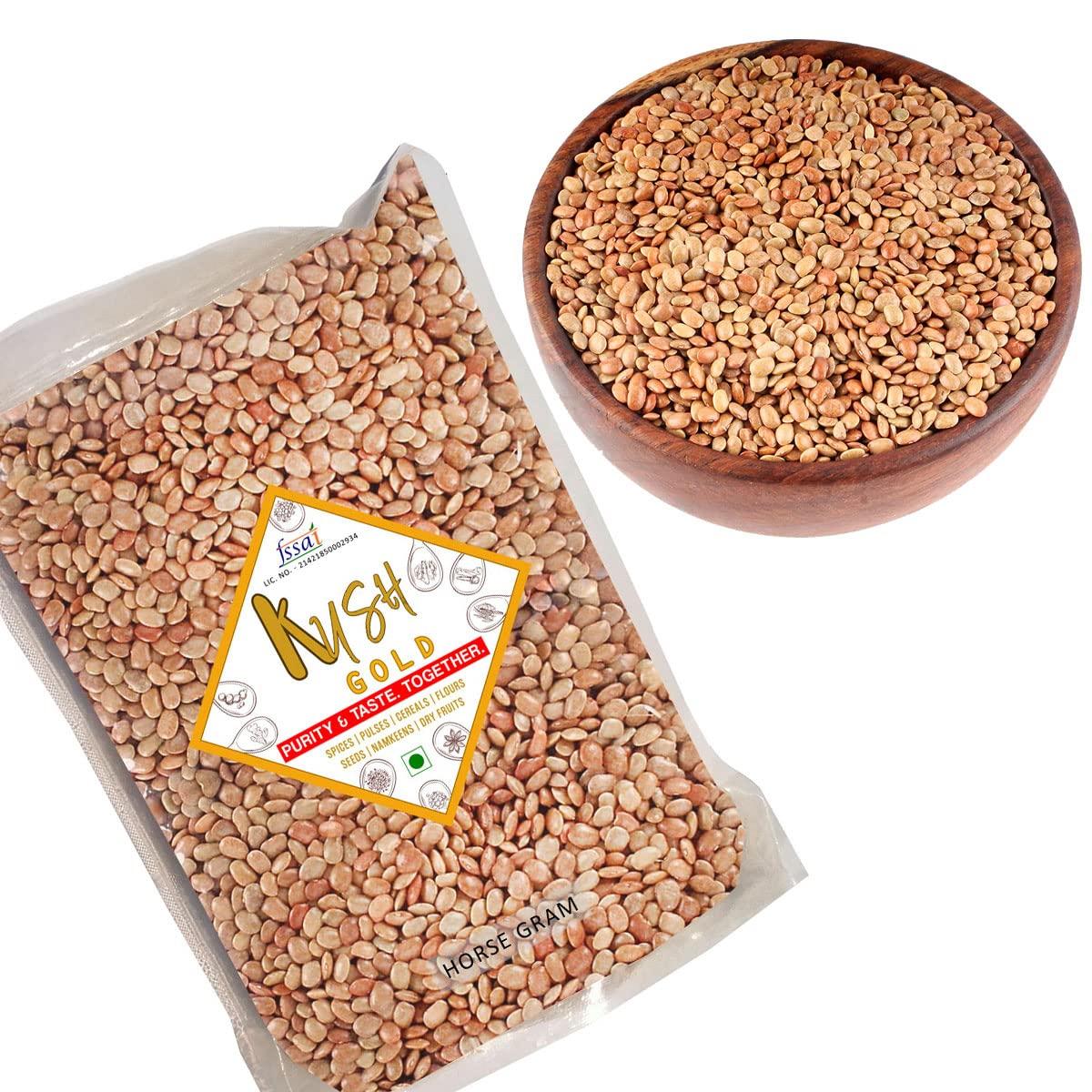 Kush Gold Kush Gold White Horse Gram Seeds/Kulthi Dal/Kollu/Kulith/Ulavalu (500g Pack)