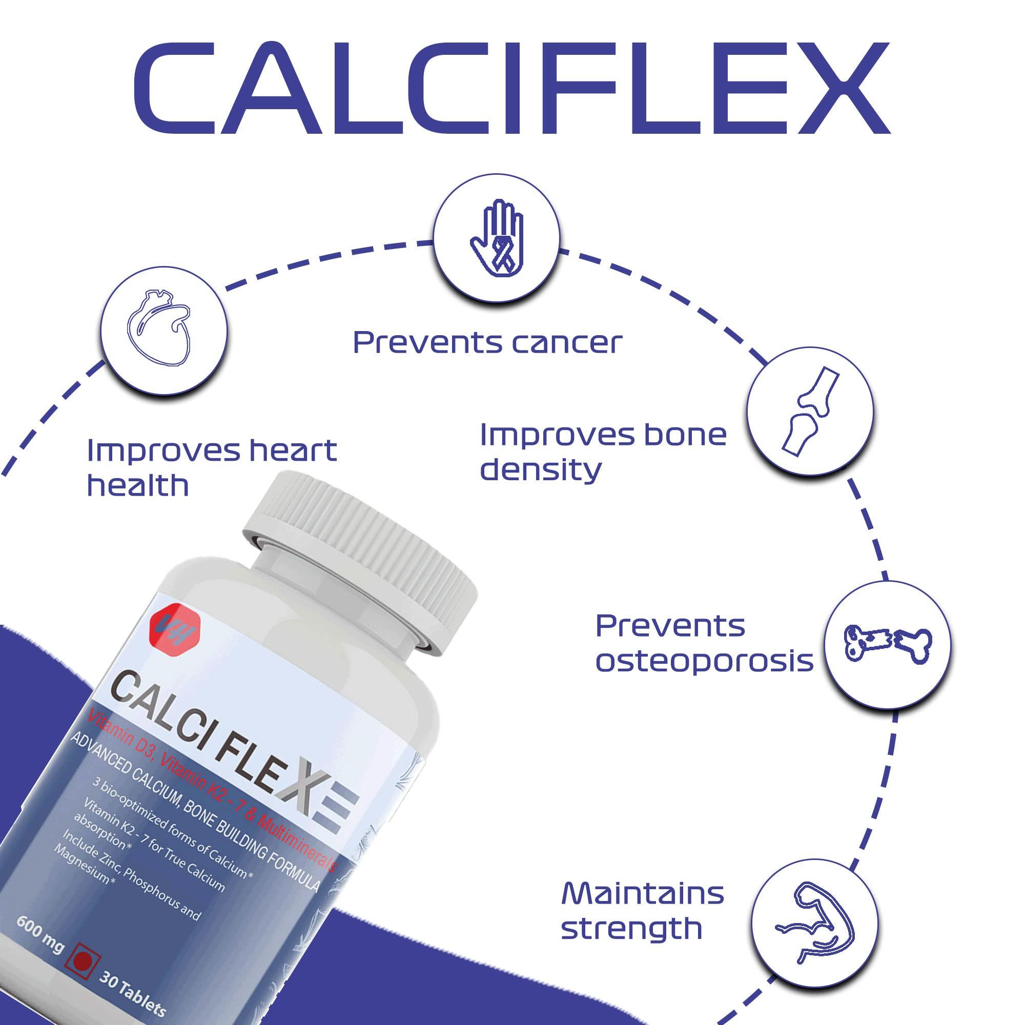 Vitaminhaat Vitaminhaat Calciflex Calcium Magnesium & Zinc Tablets with Vitamin D3, Calcium Supplement for Women and Men, For Bone Health & Joint Support 30 Tablets