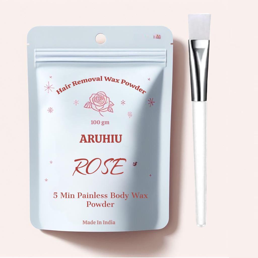 ARUHIU ARUHIU WAX POWDER FOR WOMEN HAIR REMOVAL - WAX POWDER - 5 MIN PAINLESS HERBAL POWDER Wax Wax (100 g) WITH 1 APPLICATOR BRUSH