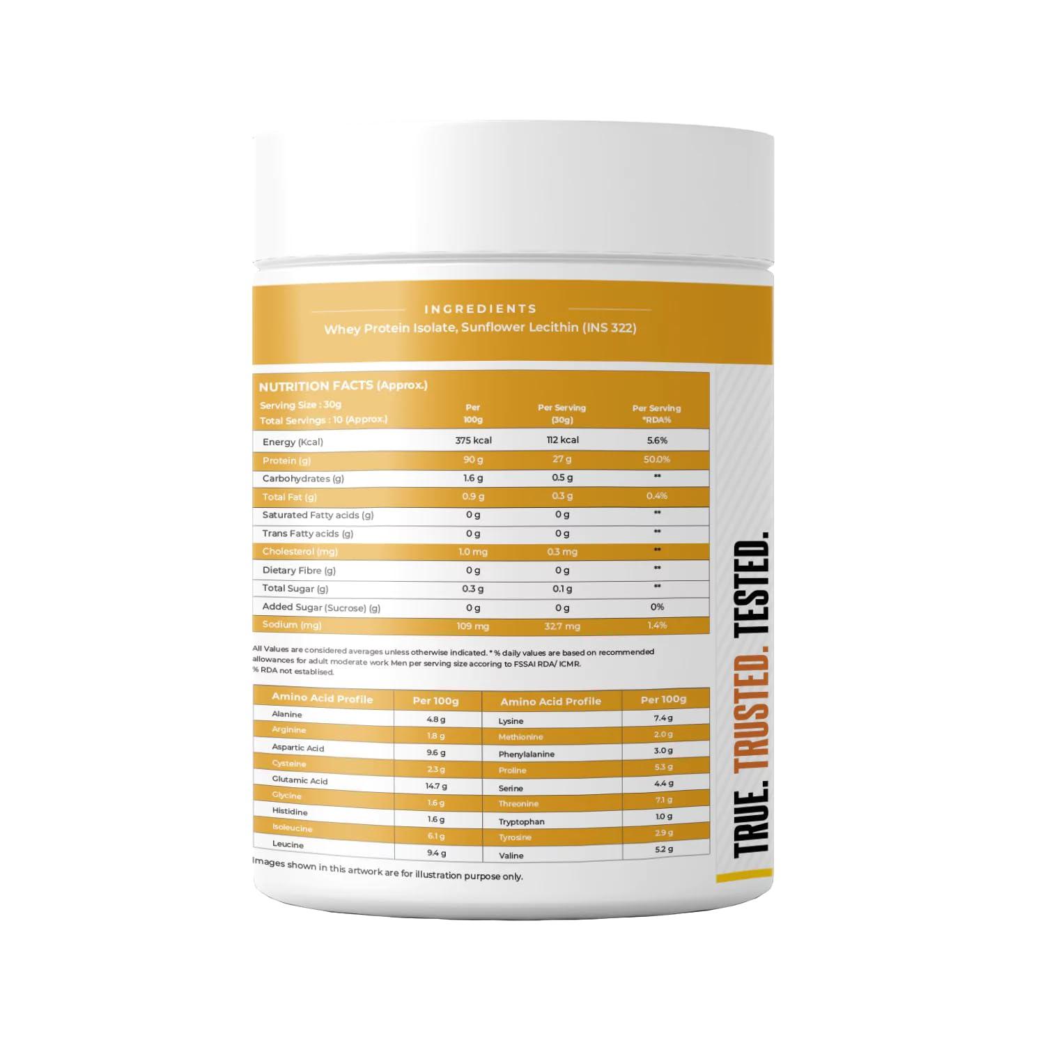 NATURALTEIN NATURALTEIN Natural Whey Protein Isolate Unflavoured - 300g (Naturally flavored, Non GMO, No Artificial Sweeteners)