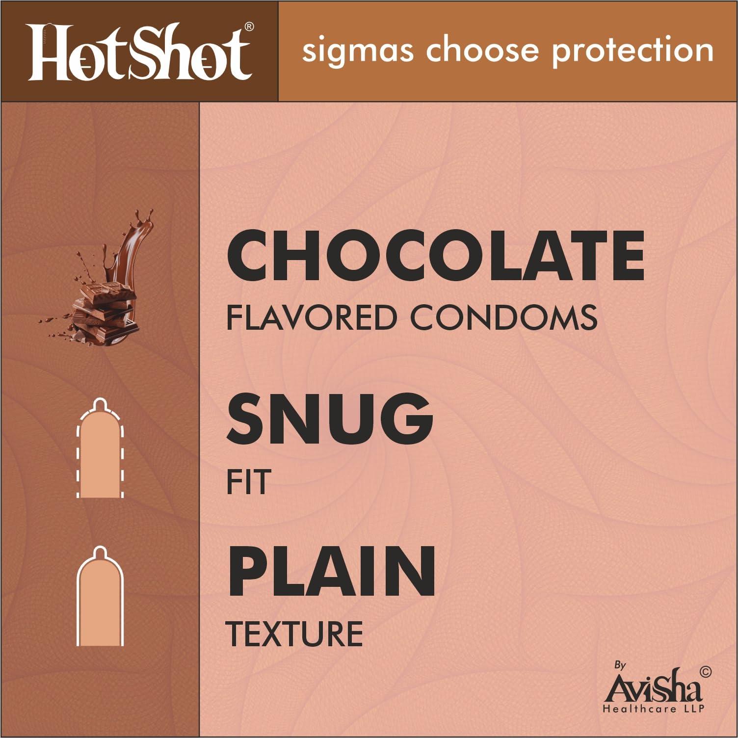 HOT SHOT HOT SHOT Chocolate Flavored Condom for Men -10 Count