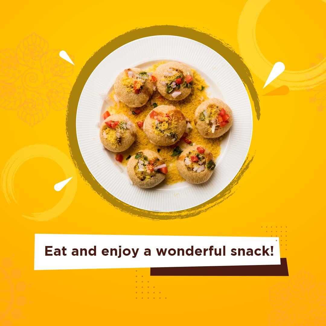 Shareat Pani Puri Kit Ready To Fry Hygienically Made Pani Puri/Golgappa 300 Puri In Packets And 2Litre Phudina Pani Maker & 1.4 Imli Pani Maker Foochka Mint Kit by Shareat (pack of 4),4 Piece Set