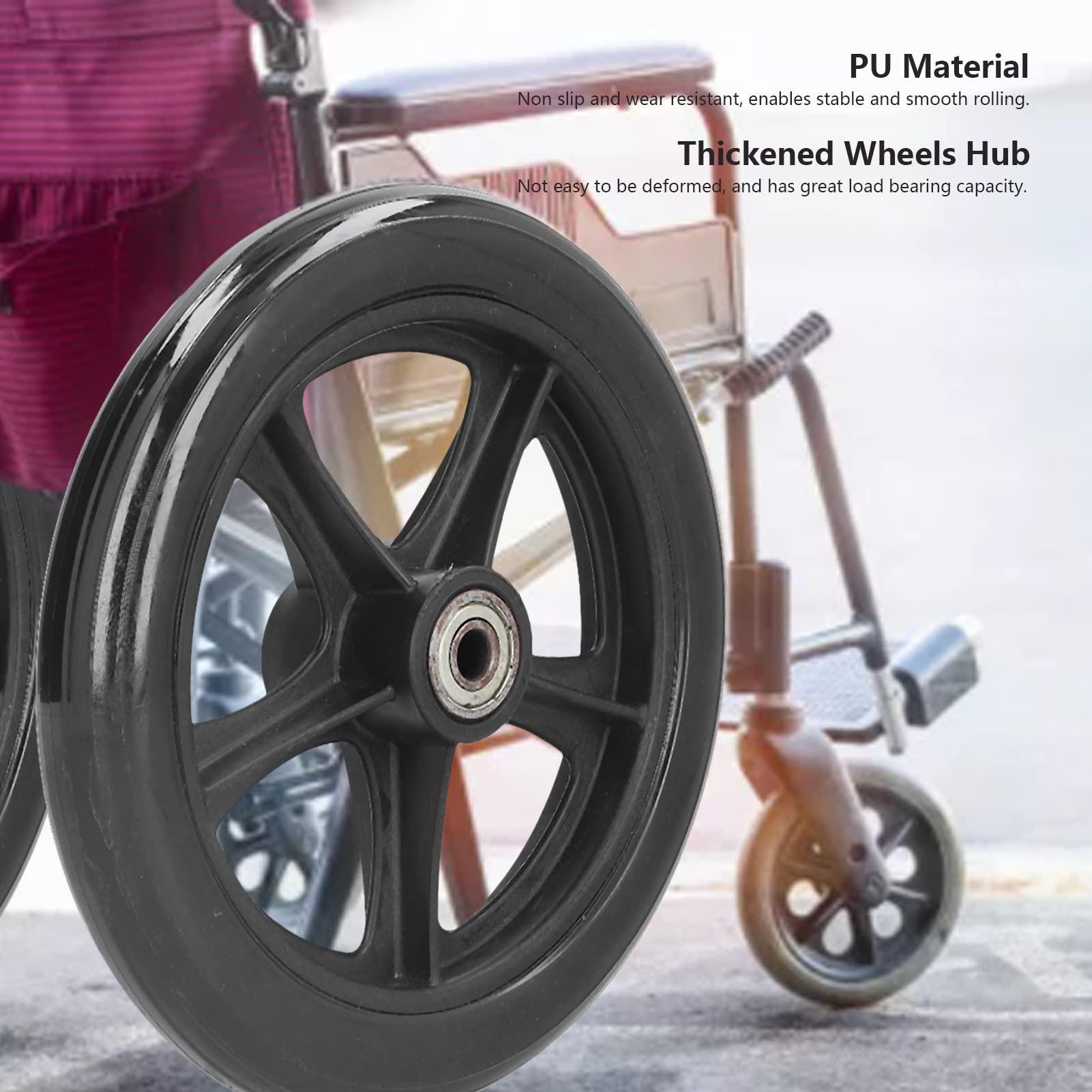 Shanrya Wheelchair Wheels Replacement, Professional Design Long Service Life Front Wheelchair Wheel for Wheelchair
