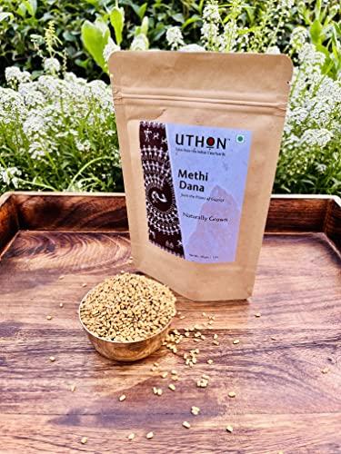 uTHoN Uthon Spices Meethi Dana | Fenugreek Seeds | Methi Dana | Whole Spices | Sabut Masalas | Handpicked And Sun-Dried | Organically Grown | Natural | High Nutrition And Flavor | No Chemicals | (250 Gram)