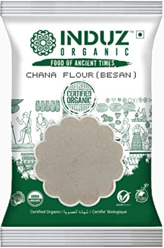INDUZ ORGANIC Induz Organic Chana Besan (Gram) Flour - 500g (Pack of 1) | Made with Chana Dal, Fine Besan, Gram Flour | 100% Natural, 100% Taste, Chemical Free