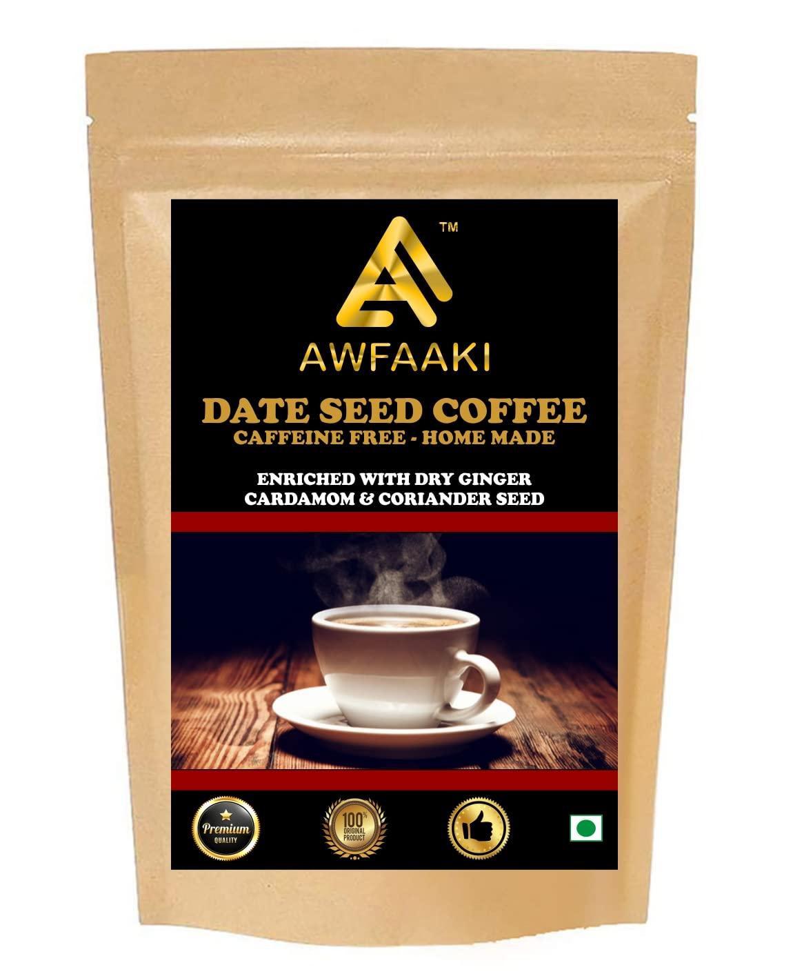 AWFAAKI Awfaaki Date Seed Coffee Powder With Spices | HOME MADE | Filter Coffee | Caffeine Free | Coffee Replacer (500 g)